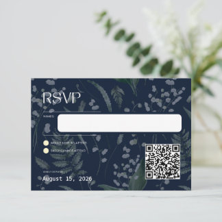 Lily of the Valley Dark Blue Response Card