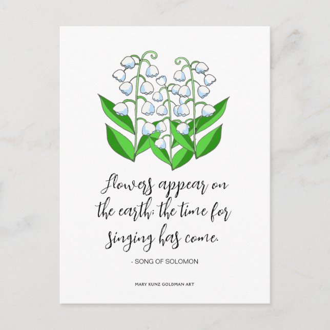 Lily of the Valley Easter Scripture Quote Postcard (Front)