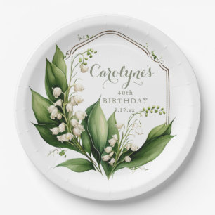 Lily of the Valley Floral Birthday Paper Plate