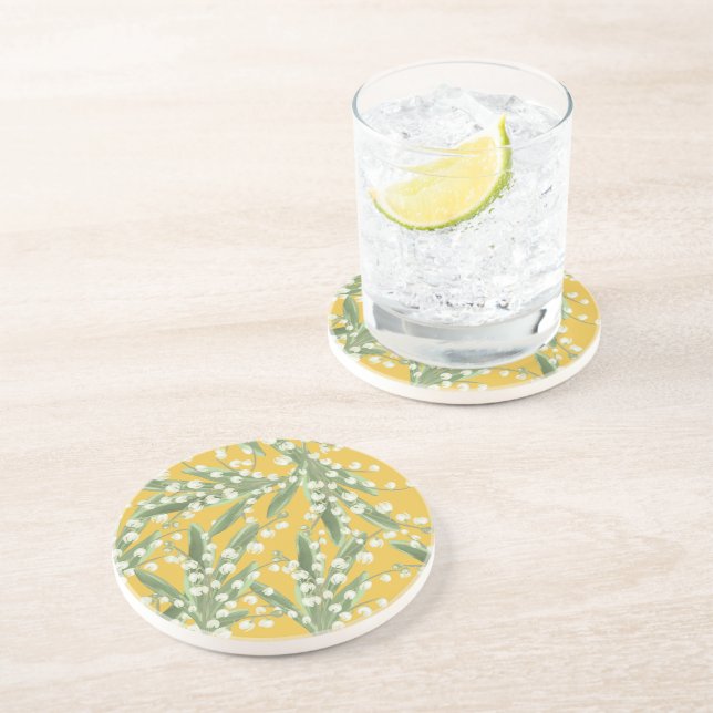 Lily of the valley Floral  Coaster (Side)