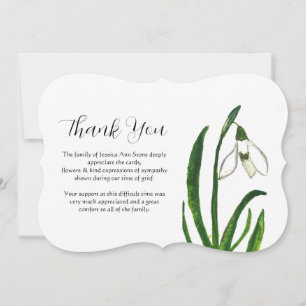 Lily of The Valley Floral Funeral Death Thank you Invitation