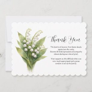 Lily of The Valley Floral Funeral Death Thank you  Invitation