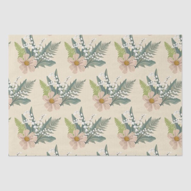 Lily of the Valley Floral Garden  Tissue Paper (Front)
