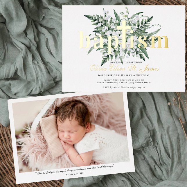 Lily of the Valley | Floral Gold Baptism Photo (Creator Uploaded)