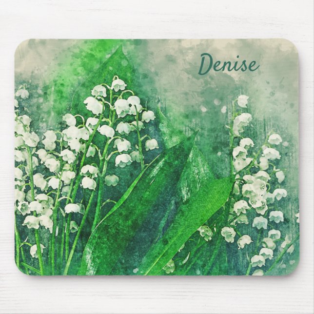Lily of the Valley Floral Mouse Pad (Front)