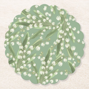 Lily of the valley Floral Paper Coaster