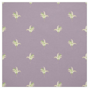Lily-of-the-Valley Floral Polka Dots on Mauve Fabric