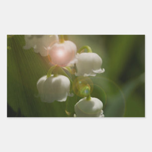 Lily Of The Valley Floral Rectangular Sticker