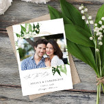 Lily of the Valley Floral Save the Date Photo<br><div class="desc">Get your guests excited and ready to celebrate your wedding or party with your Lily of the Valley White Floral Photo Save the Date Card.</div>
