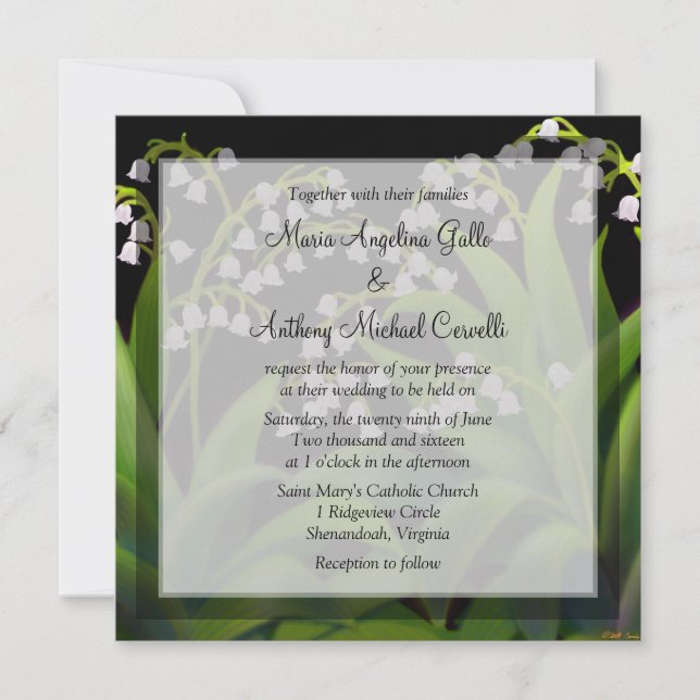 Lily of the Valley Floral Wedding Invitations (Front)