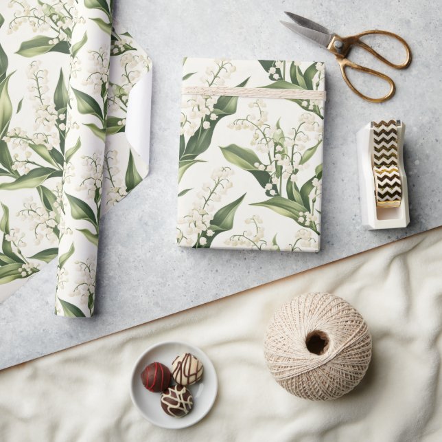 Lily of the Valley Floral Wrapping Paper (Crafts)
