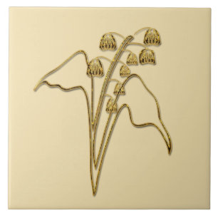 Lily of the valley Flower Birth Month May Tile
