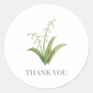 Lily of the Valley Flower Painting Thank You Classic Round Sticker