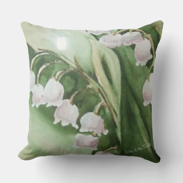 LILY OF THE VALLEY FLOWER PATIO CUSHION (Front)