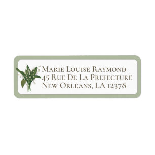 Lily of the Valley Flower Return Address Label