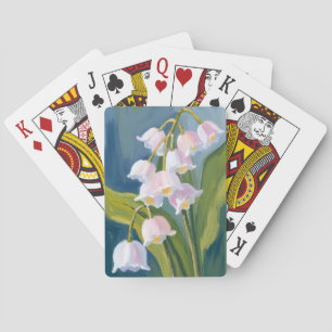 Lily of the Valley Flower Watercolor Painted Playing Cards