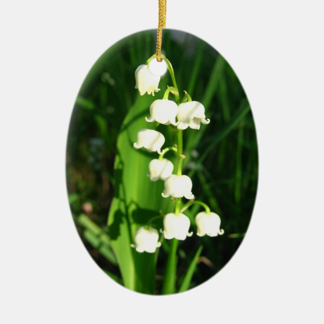 Lily Of The Valley Flowers Ceramic Tree Decoration (Front)