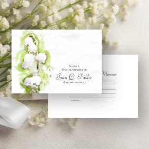 Lily of the Valley Flowers Share a Memory Funeral  Card