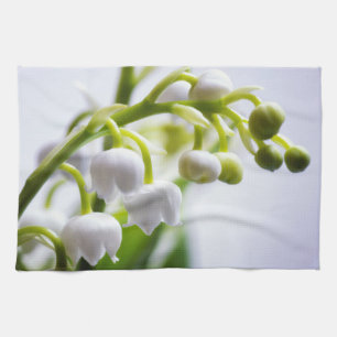 Lily of the Valley Flowers Tea Towel