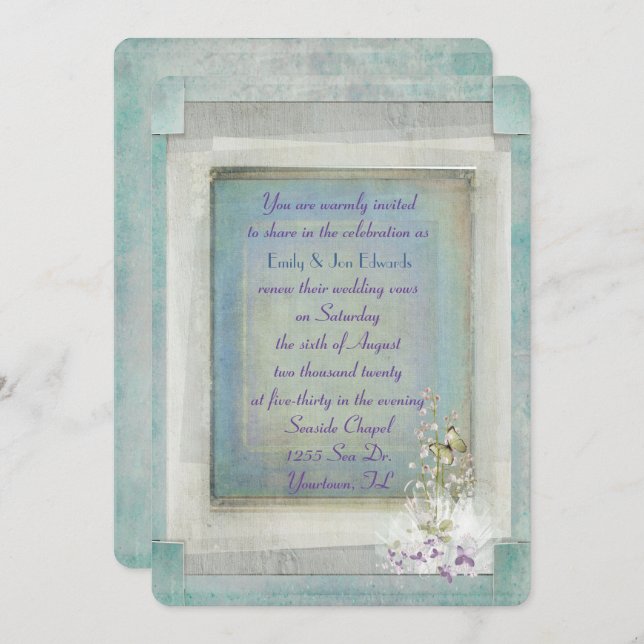 Lily of the Valley for Vow Renewal Invitation (Front/Back)