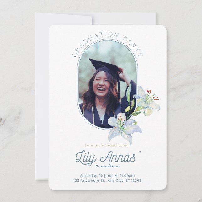Lily of the Valley Graduation Card (Front)