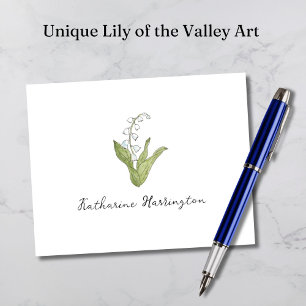Lily of the Valley Hand-Illustrated Elegant Floral Note Card