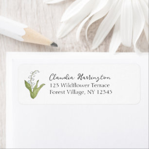 Lily of the Valley Hand-Painted Nature Address