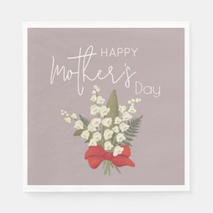 Lily of the Valley Happy Mother's Day Party  Napkin