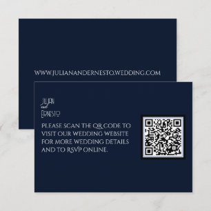 Lily of the Valley II Deep Dark Blue QR Enclosure Card