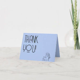 Lily of the Valley II Light Blue Solid Custom Thank You Card