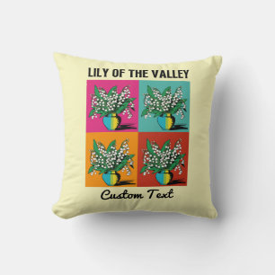 Lily of the Valley May Birth Month Flower Colorful Cushion