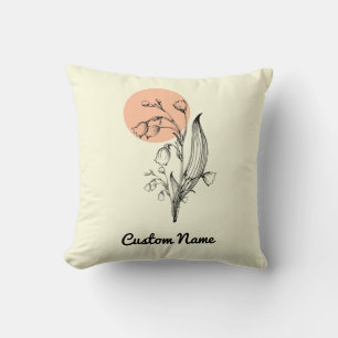 Lily of the Valley May Birth Month Flower Cushion