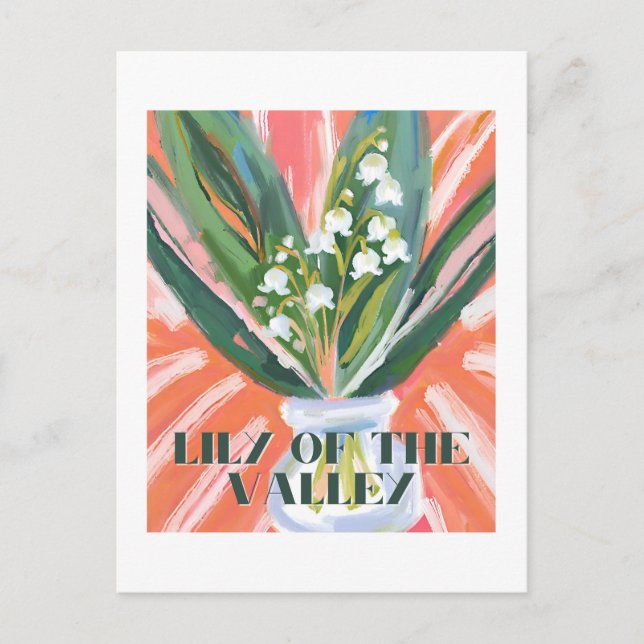 Lily of the Valley May Birth Month Flower Elegant Postcard (Front)