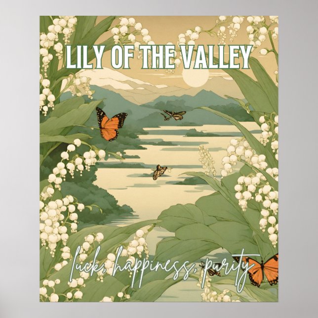Lily of the Valley May Birth Month Flower Japanese Poster (Front)