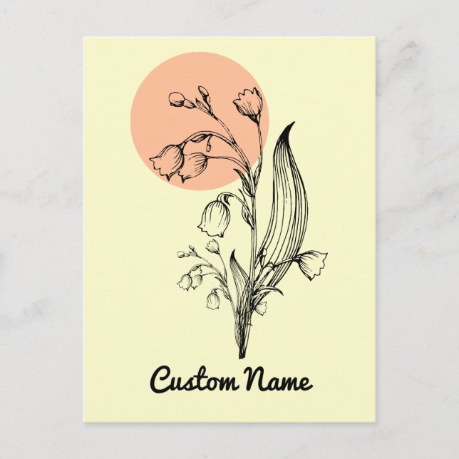 Lily of the Valley May Birth Month Flower Minimal Postcard (Front)