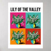 Lily of the Valley May Birth Month Flower Pop Art