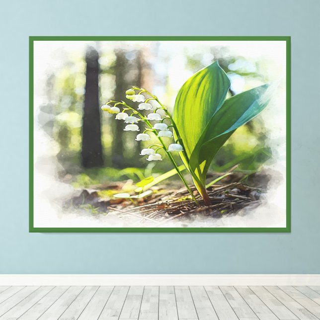Lily of the valley National Flower Finland |  Canvas Print (Insitu(Wood Floor))