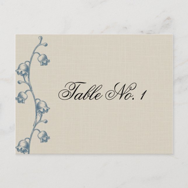 Lily of the Valley on Ecru Linen Table Number Postcard (Front)