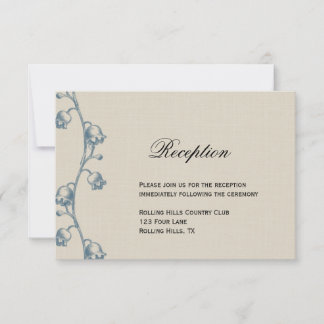 Lily of the Valley on Ecru Linen Wedding Reception Invitation