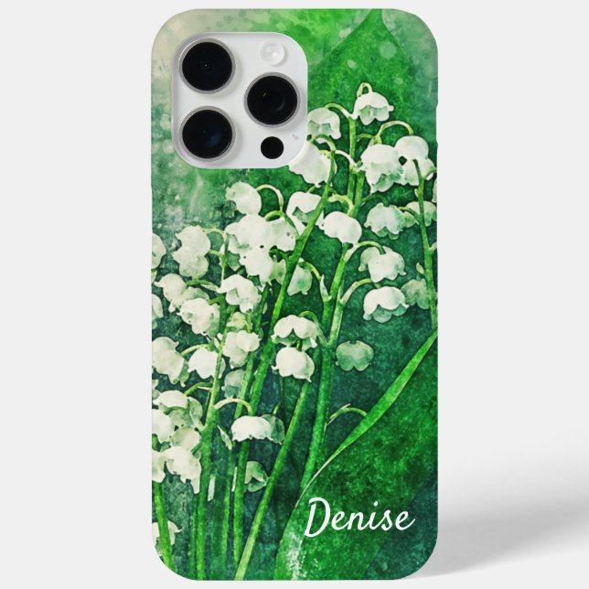Lily of the Valley Personalised iPhone Cover Case (Back)