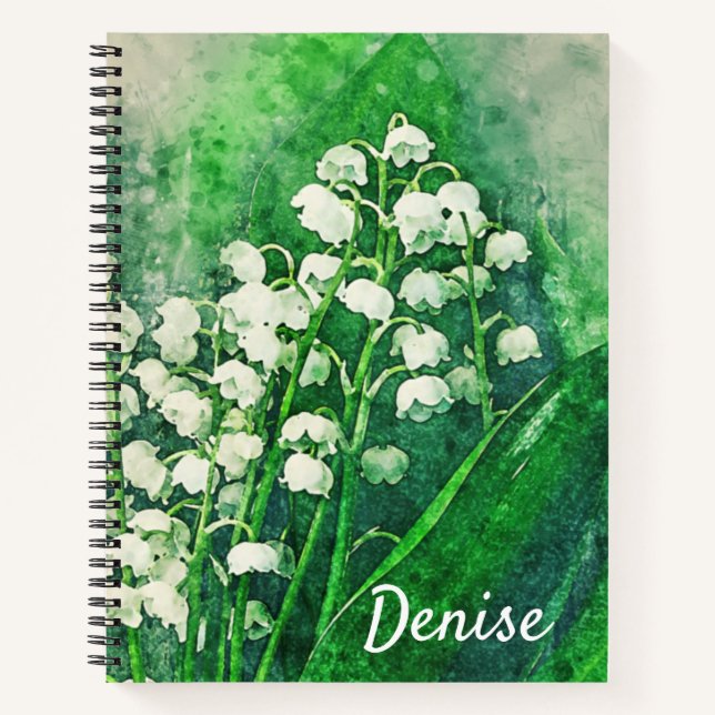 Lily of the Valley Personalised Notebook (Front)