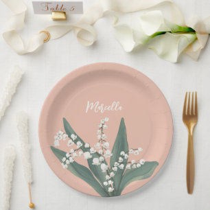 Lily Of The Valley Personalised  Paper Plate