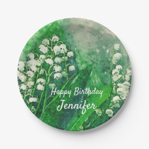 Lily of the Valley Personalised Paper Plates