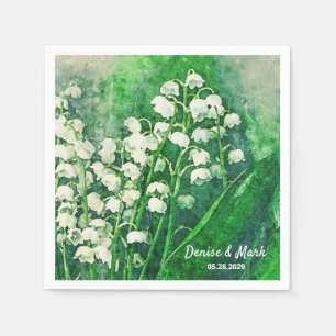 Lily of the Valley Personalised Wedding Napkins