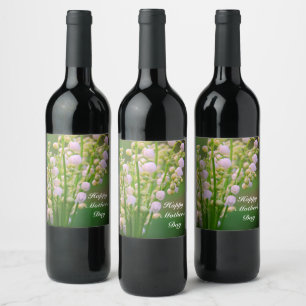 Lily of the valley personalised  wine label