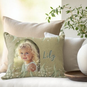 Lily of the Valley Photo & Name Lumbar Cushion