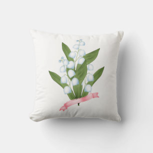 Lily of the valley, retro cushion