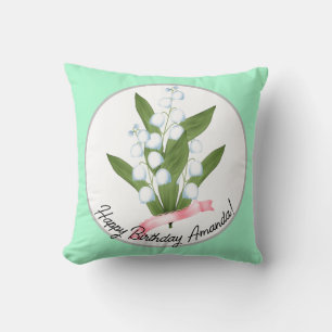 Lily of the valley, retro cushion