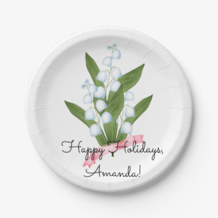 Lily of the valley, retro paper plates