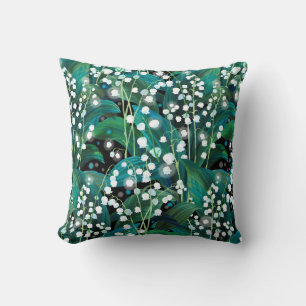 Lily of the valley. Seamless background pattern Cushion